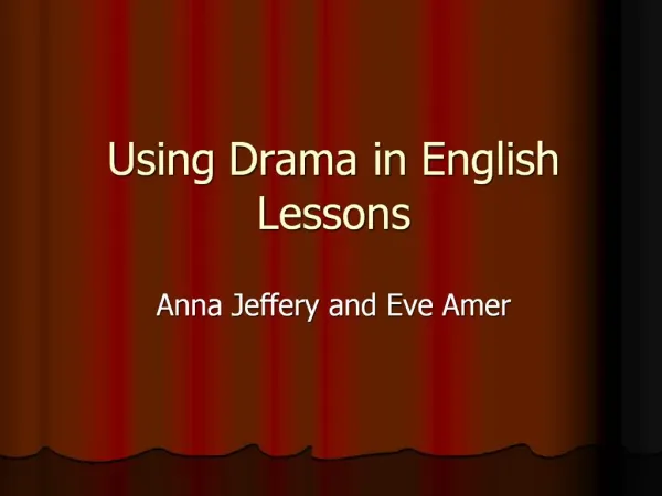 Using Drama in English Lessons