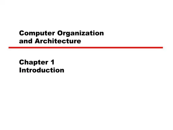 Computer Organization and Architecture