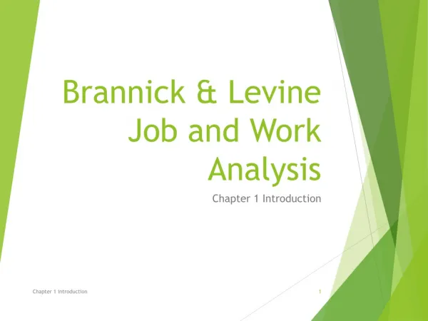 Brannick &amp; Levine Job and Work Analysis