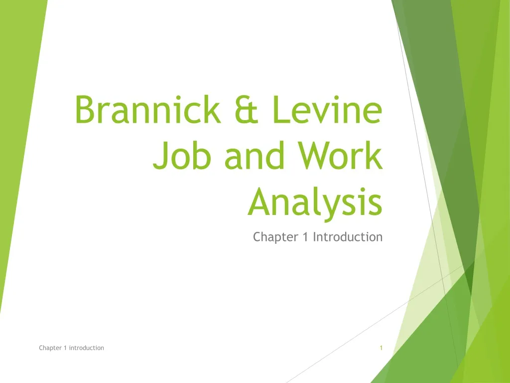 brannick levine job and work analysis
