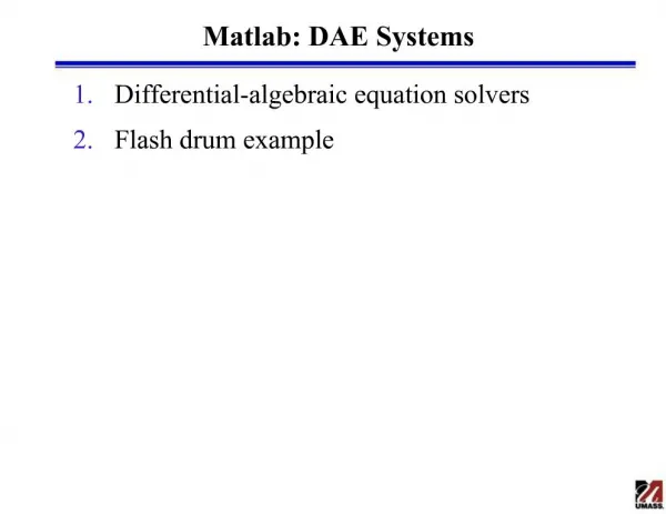 Matlab: DAE Systems
