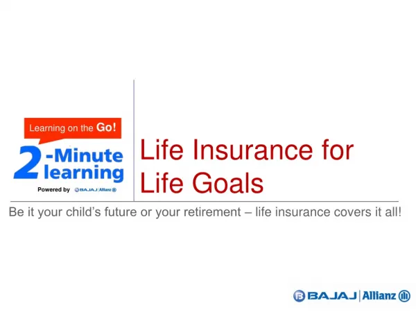 Life Insurance goals - pension plan