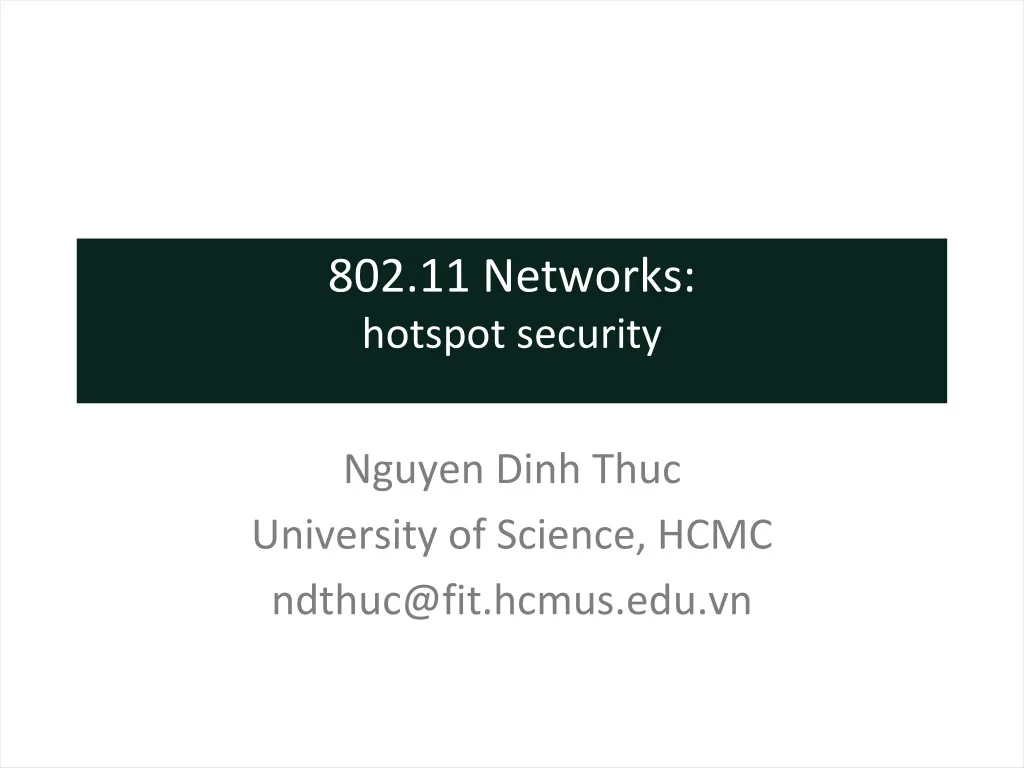 802 11 networks hotspot security