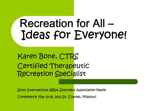 Recreation for All Ideas for Everyone