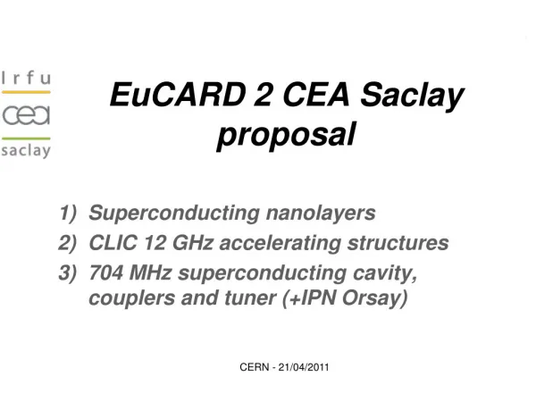 EuCARD 2 CEA Saclay proposal