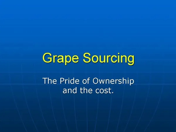 Grape Sourcing