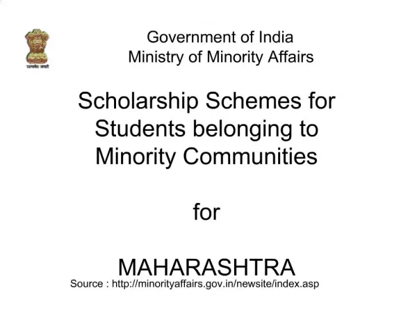 Scholarship Schemes for Students belonging to Minority Communities for MAHARASHTRA