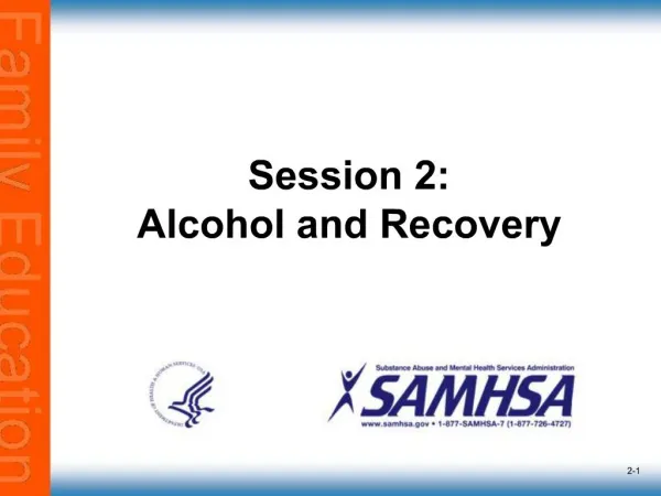 Session 2: Alcohol and Recovery