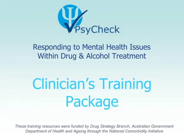 Clinician s Training Package