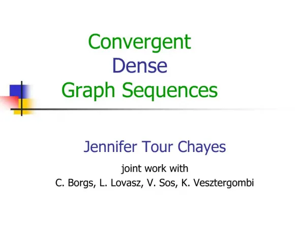 Convergent Dense Graph Sequences