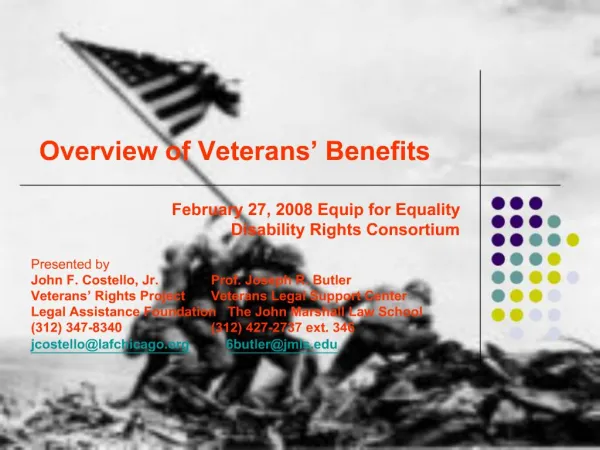 Overview of Veterans Benefits