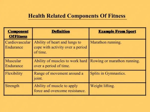 Health Related Components Of Fitness