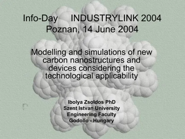 Info-Day INDUSTRYLINK 2004 Poznan, 14 June 2004