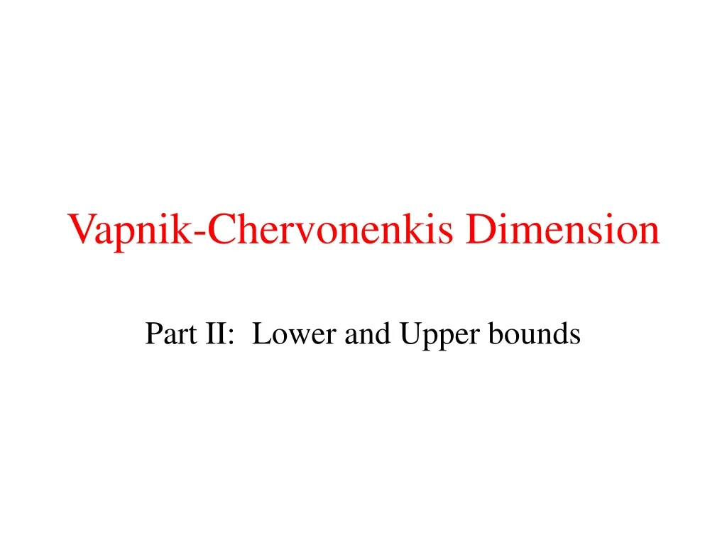 vapnik chervonenkis dimension