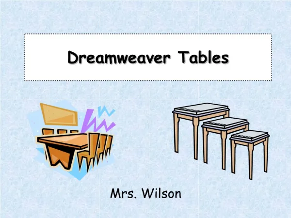 Dreamweaver Tables