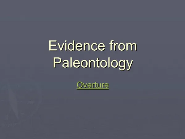 Evidence from Paleontology