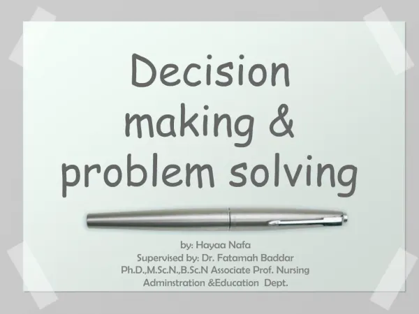 Decision making problem solving