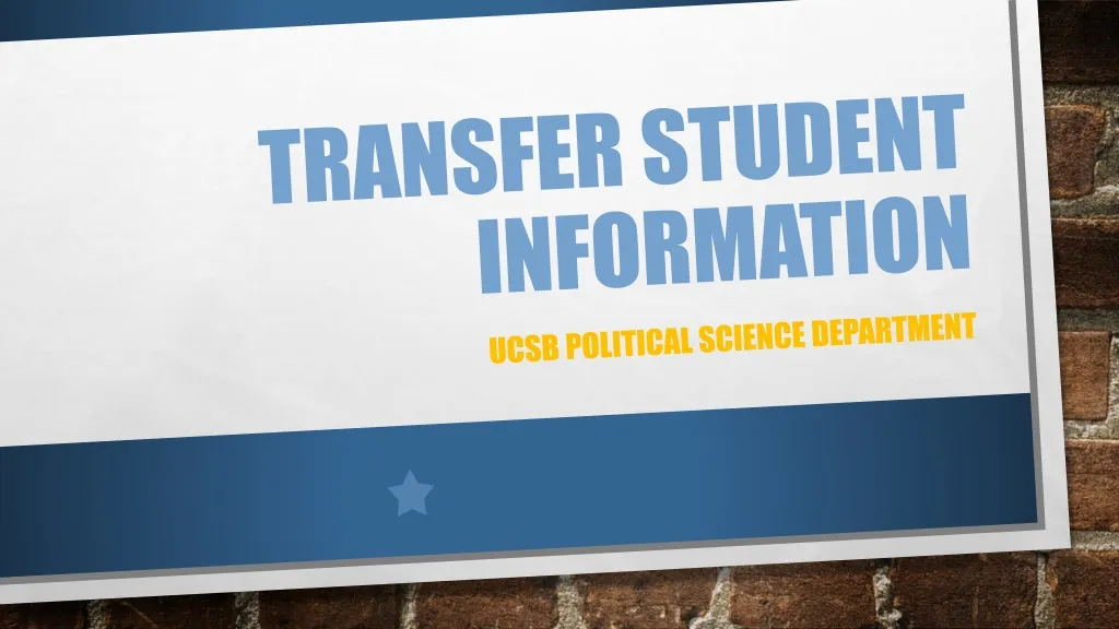 transfer student information