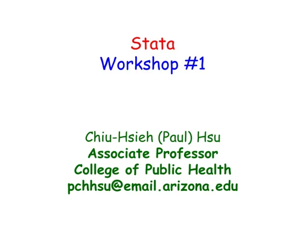 Stata Workshop #1