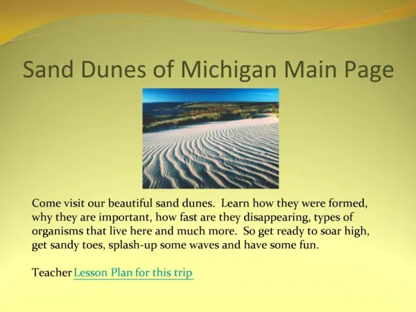 Sand Dunes of Michigan Main Page