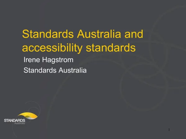 Standards Australia and accessibility standards
