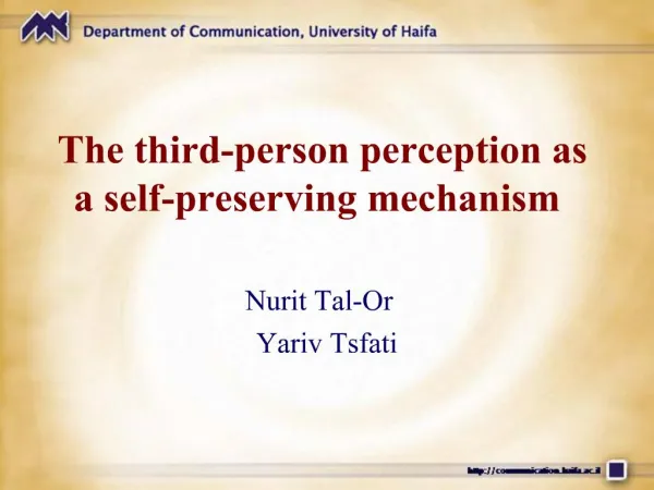 The third-person perception as a self-preserving mechanism