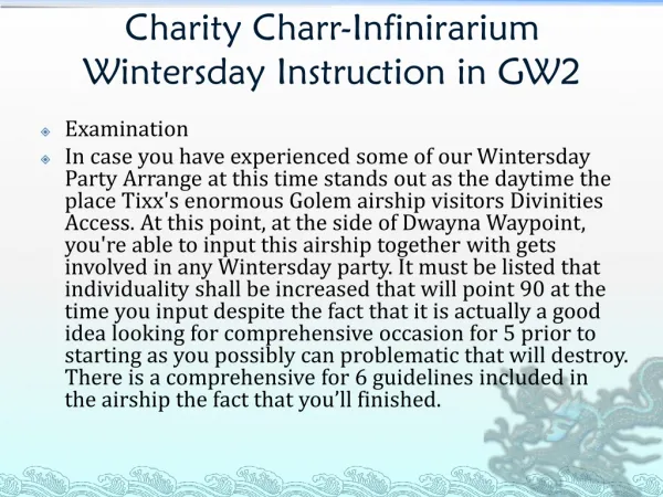Charity Charr-Infinirarium Wintersday Instruction in GW2