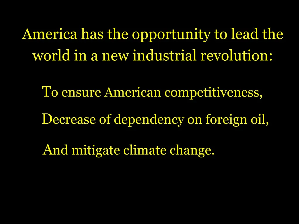 america has the opportunity to lead the world
