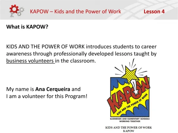 KAPOW – Kids and the Power of Work Lesson 4