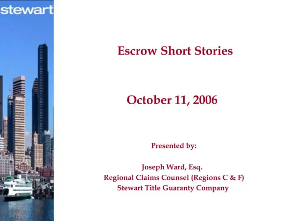 Escrow Short Stories October 11, 2006