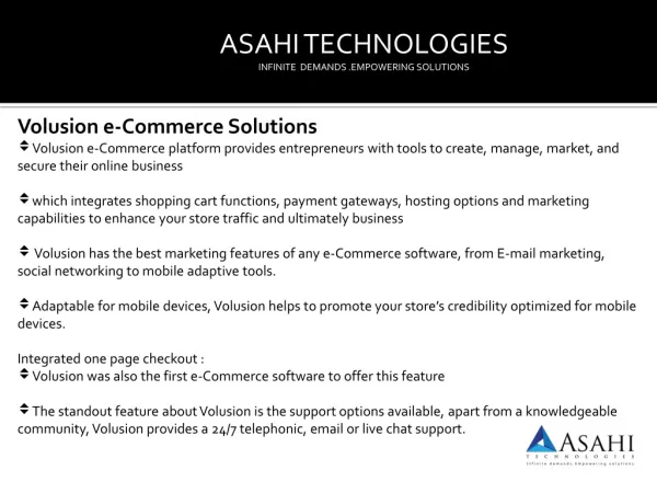 Volusion e-Commerce Solutions ny
