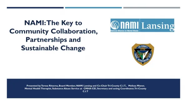 NAMI and Sustainable Change