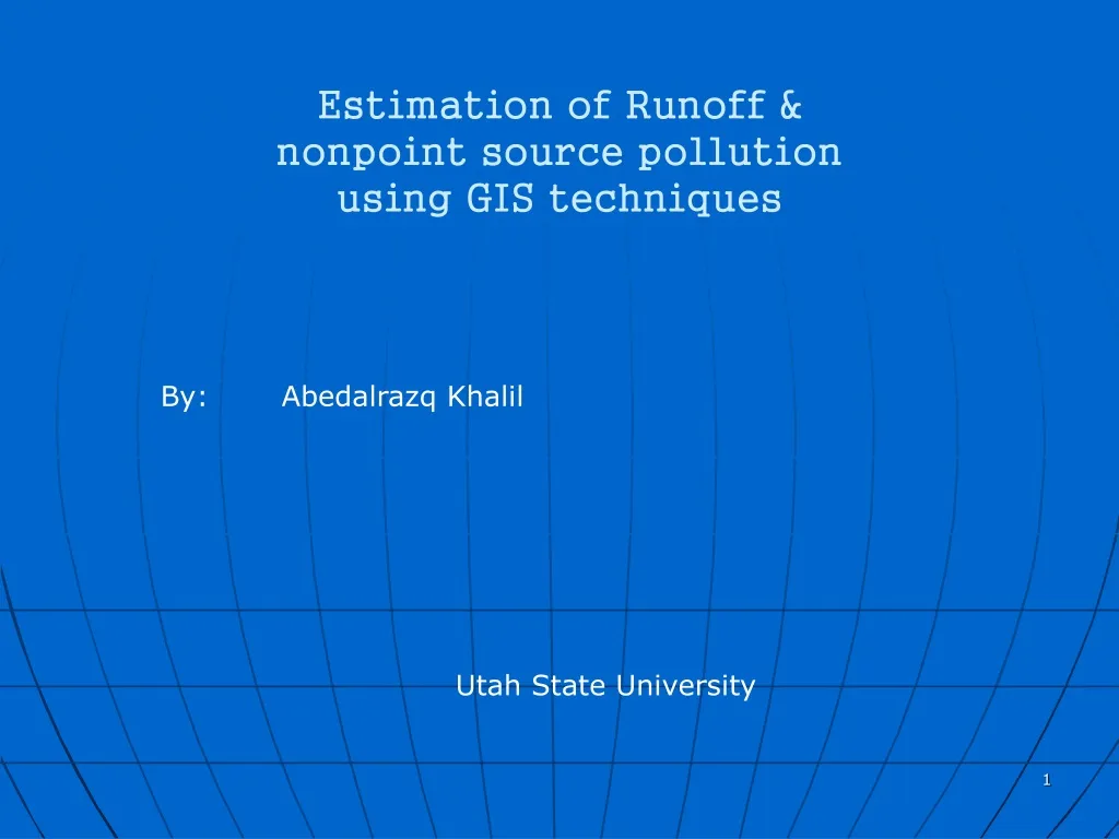 estimation of runoff nonpoint source pollution using gis techniques