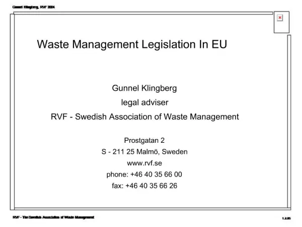 Waste Management Legislation In EU