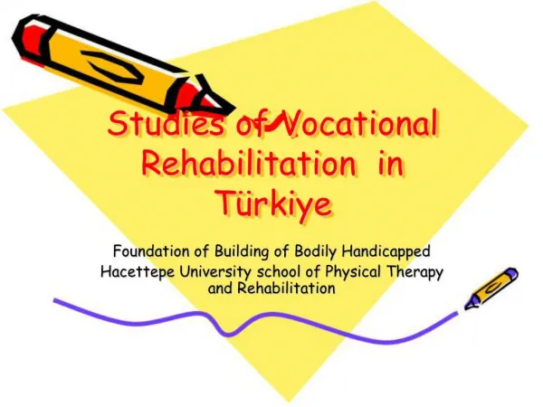Studies of Vocational Rehabilitation in T rkiye