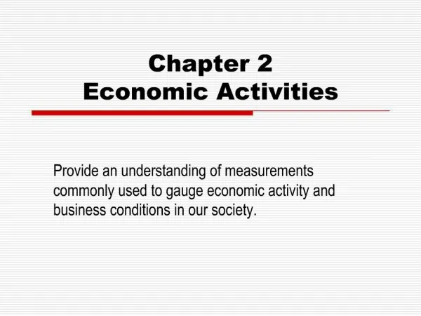 Chapter 2 Economic Activities