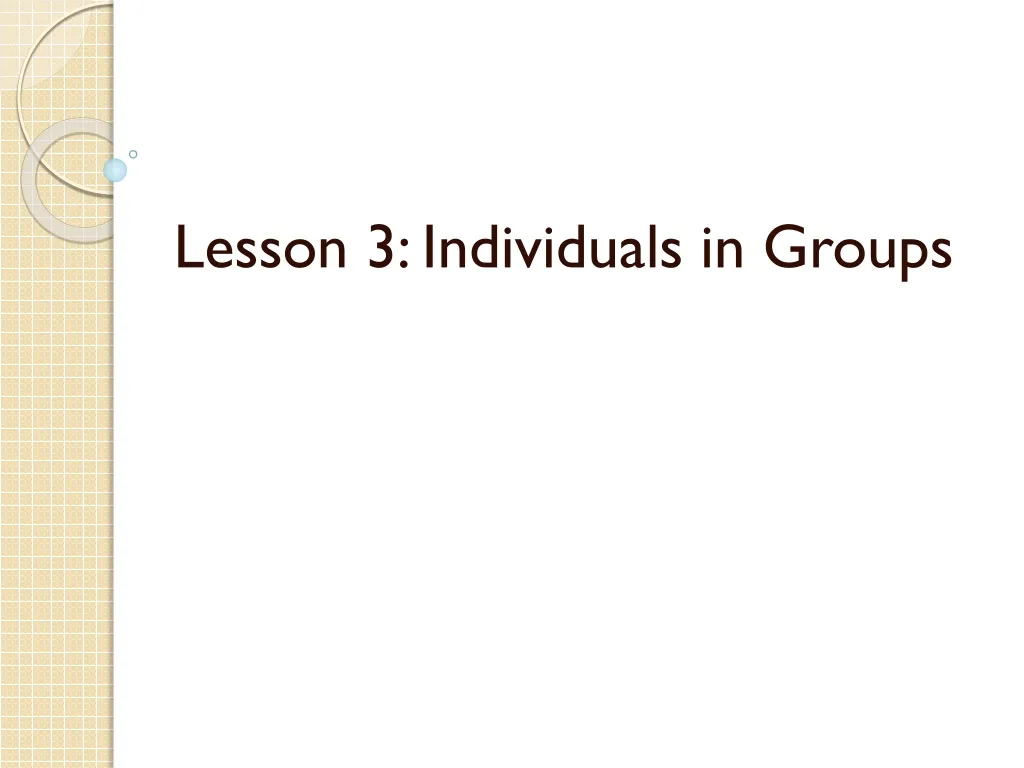 lesson 3 individuals in groups