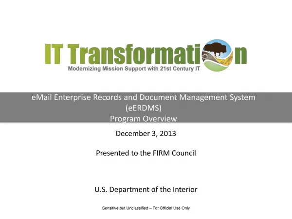 eMail Enterprise Records and Document Management System (eERDMS) Program Overview