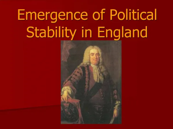 Emergence of Political Stability in England