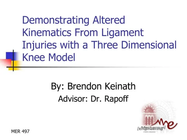 Demonstrating Altered Kinematics From Ligament Injuries with a Three Dimensional Knee Model