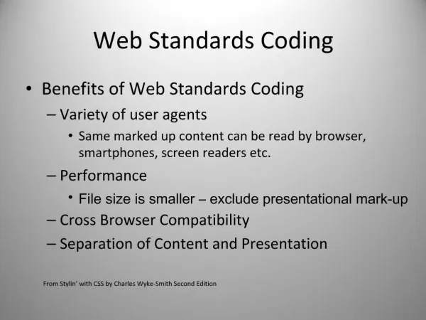 Web Standards Coding