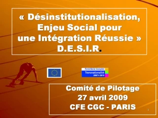 D sinstitutionalisation, Enjeu Social pour une Int gration R ussie D.E.S.I.R. - slide 1