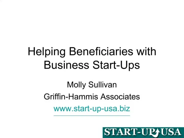 Helping Beneficiaries with Business Start-Ups
