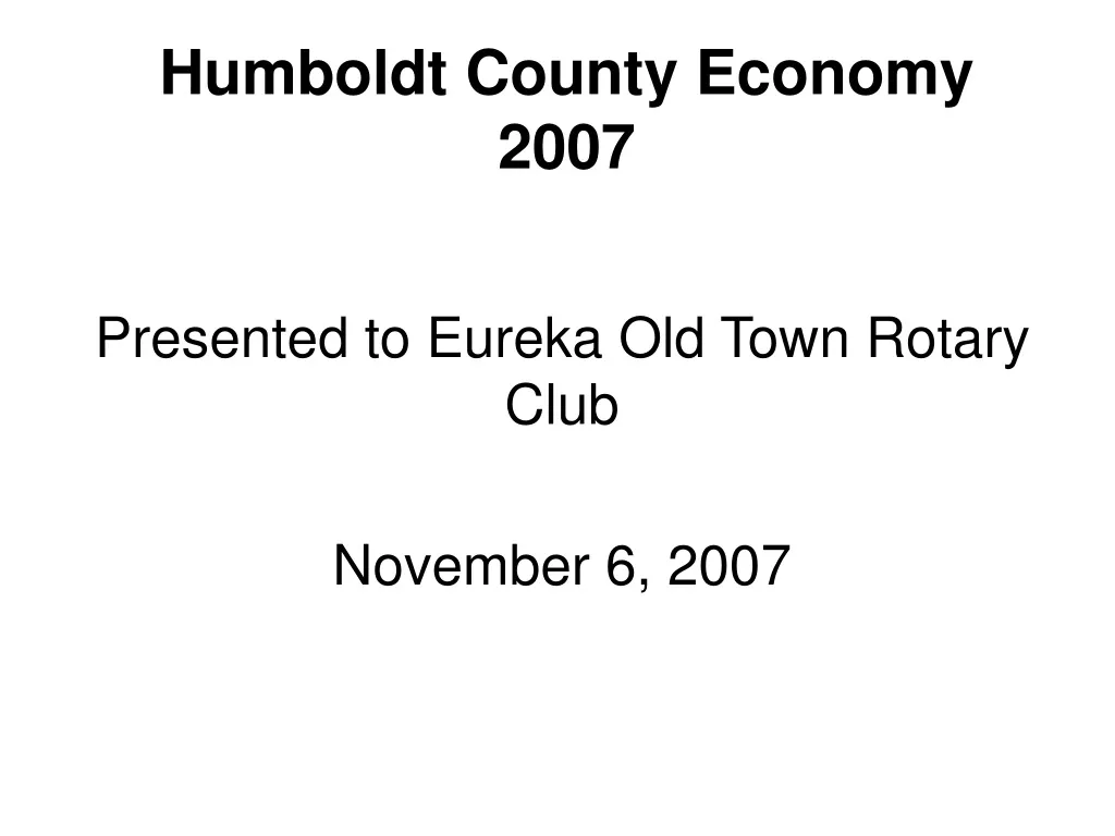 humboldt county economy 2007