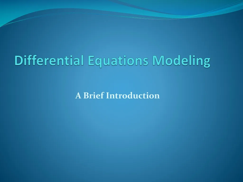 differential equations modeling