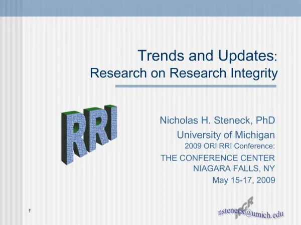 Trends and Updates: Research on Research Integrity