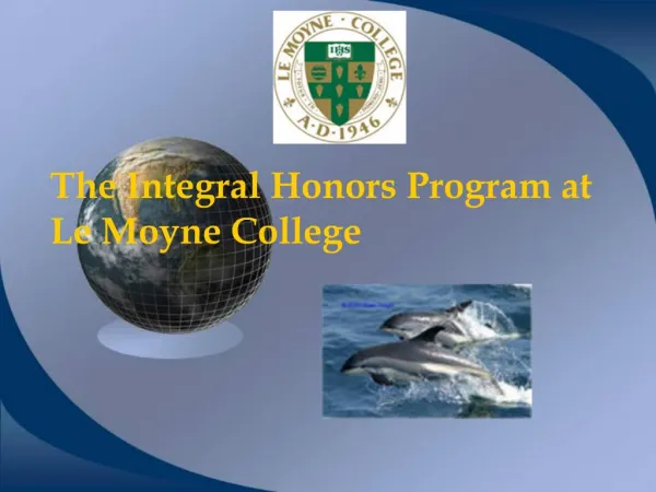 The Integral Honors Program at Le Moyne College