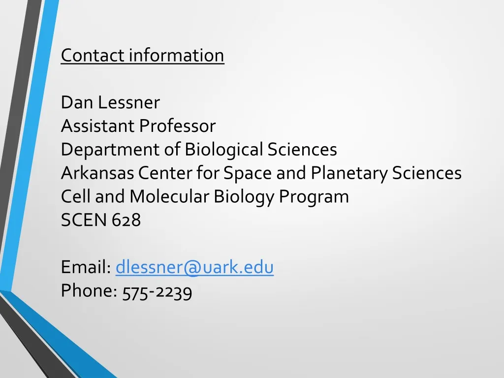 contact information dan lessner assistant