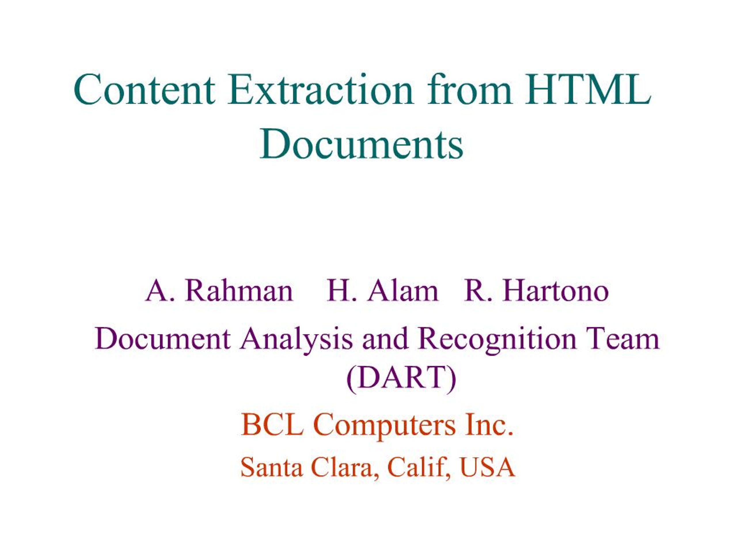 PPT - HTML Content Extraction Tool for Efficient Data Retrieval ...