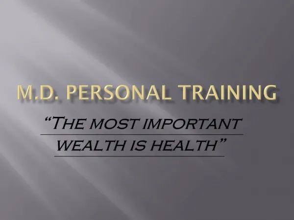 M.D. Personal Training